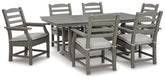 Best Deals Furniture - Ashley Furniture - Visola Outdoor Dining Table with 6 Chairs - Outdoor Dining Table with 6 Chairs - P802P3